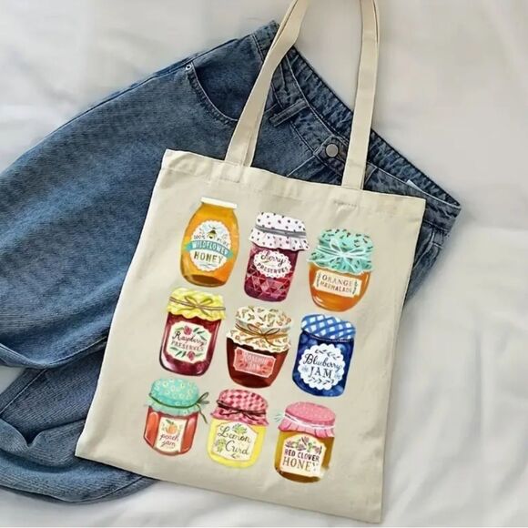 Honey, Jelly, Jam Canvas Tote Bag - Picture 1 of 4